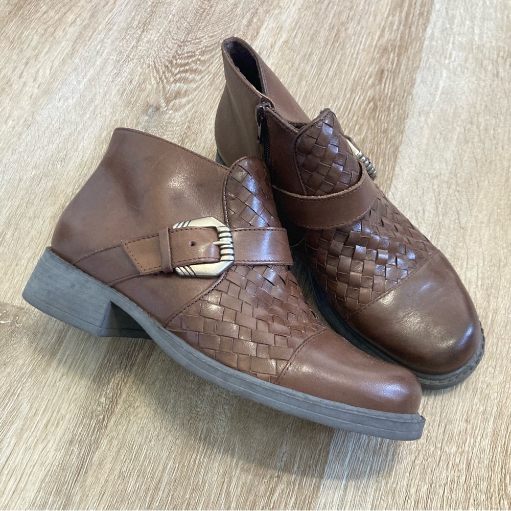 Romano Ridolfi women’s sz 5 leather brown Saddle ankle booties- vintage Brazil